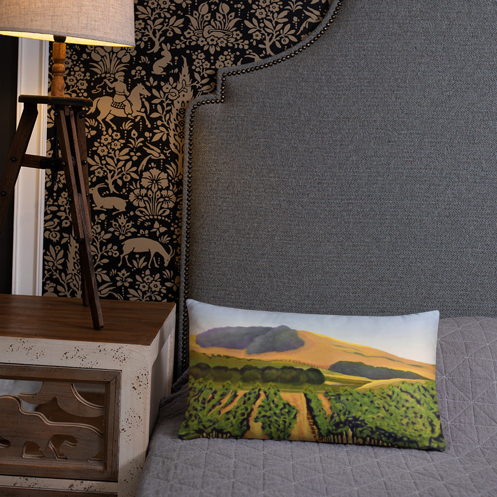 Decorative Pillow - Lush Purple vineyard in golden hills