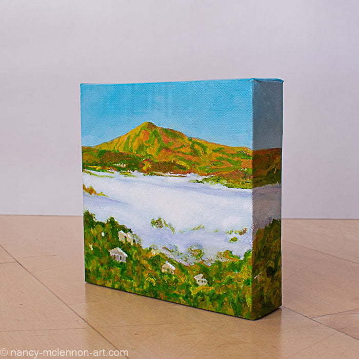 Original - Fog over Mt Tamalpais at sunrise 6"H x 6"W x 1-1/2"D