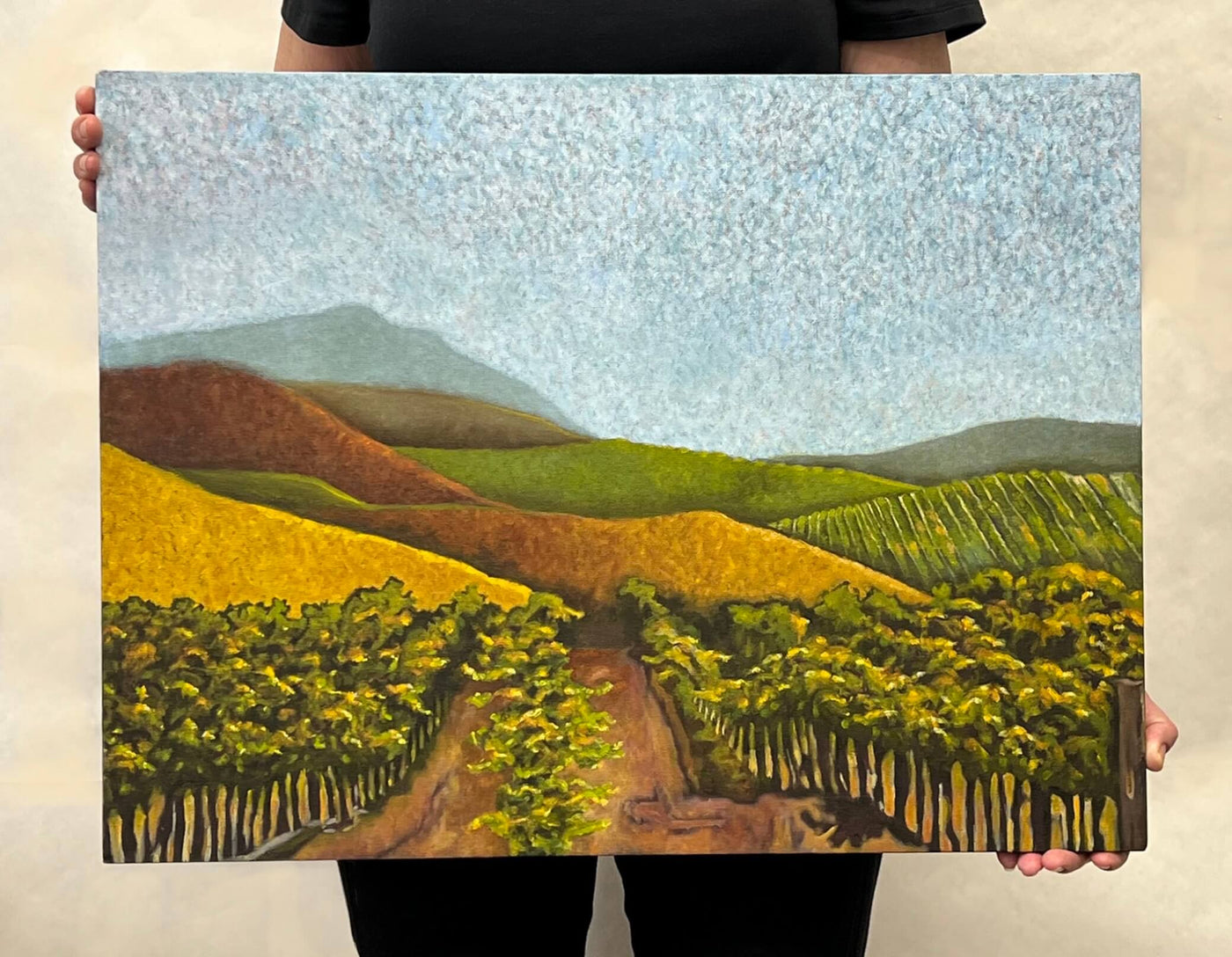 Original - Napa Valley vines in the fall - 18"H x 24"W x 5/8"D
