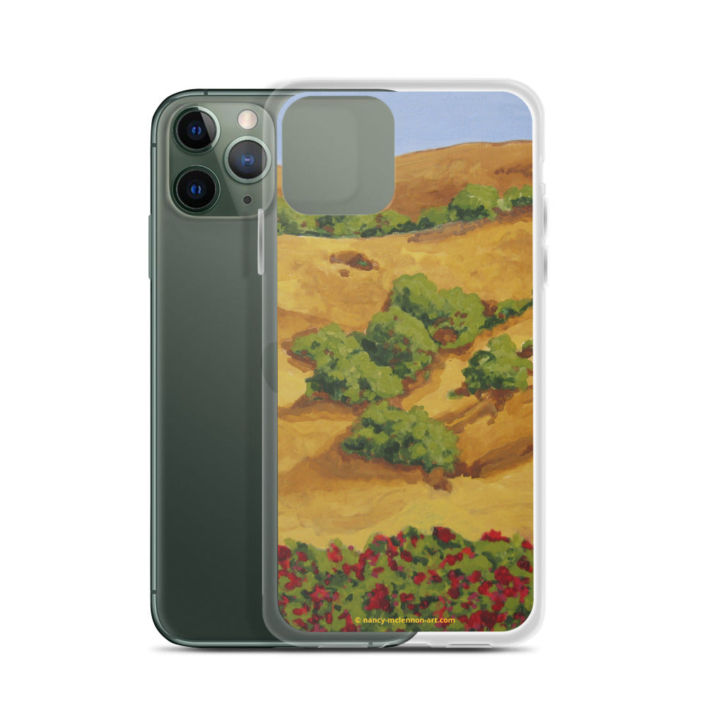 iPhone Case - Sonoma CA hills with red roses