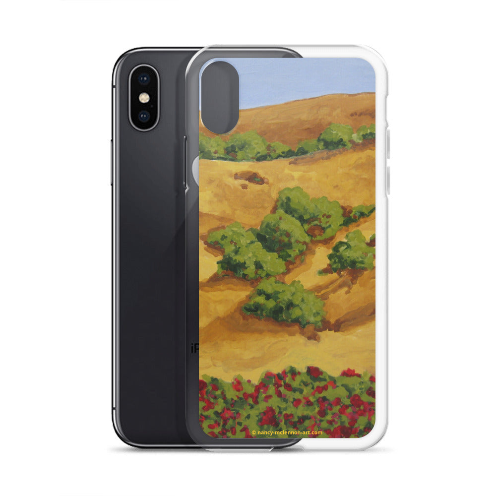 iPhone Case - Sonoma CA hills with red roses
