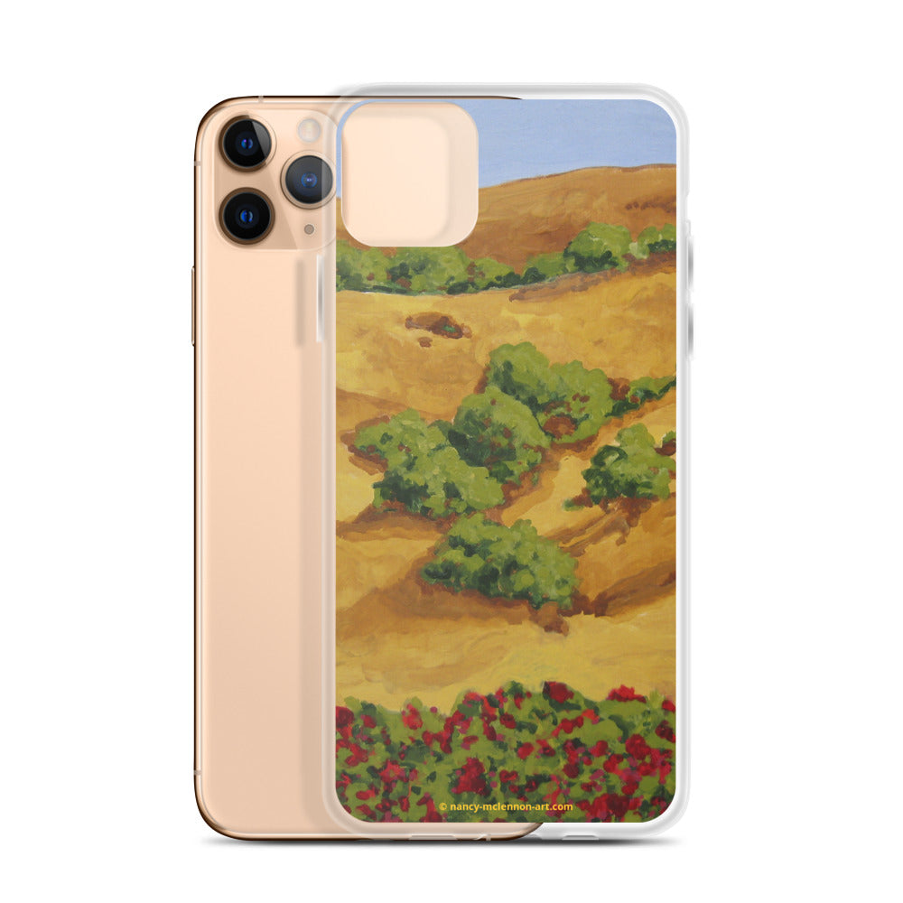 iPhone Case - Sonoma CA hills with red roses