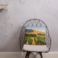 Decorative Pillow - Lush Purple vineyard in golden hills