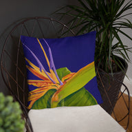 Decorative Pillow - Bird of Paradise on purple