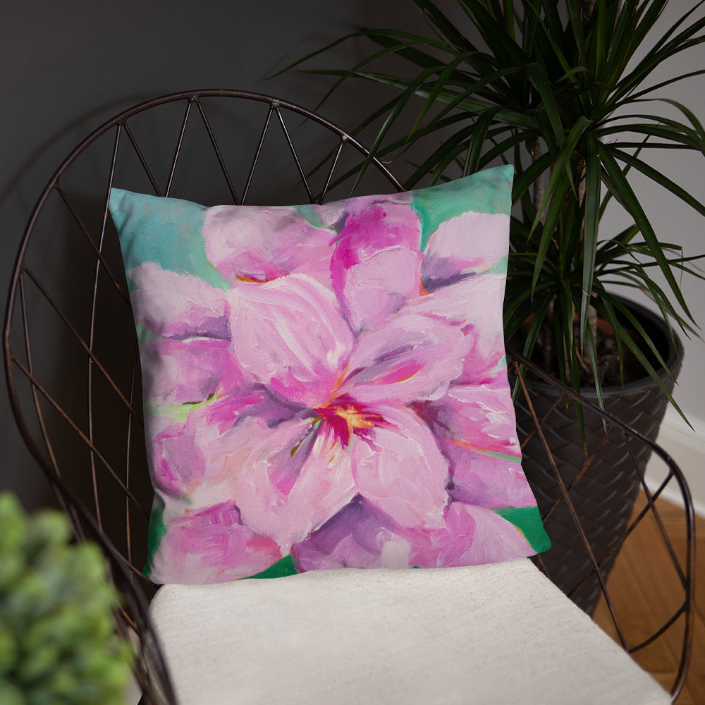 Decorative Pillow - Lavender Amaryllis on mint