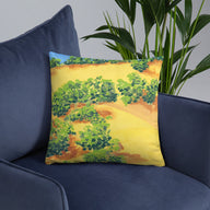 Decorative Pillow - Lake Berryessa golden hills in summer