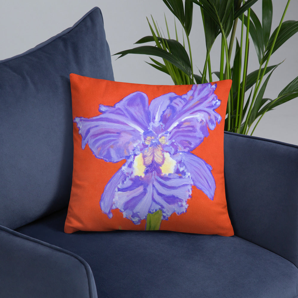 Decorative Pillow - Iris explosion on red