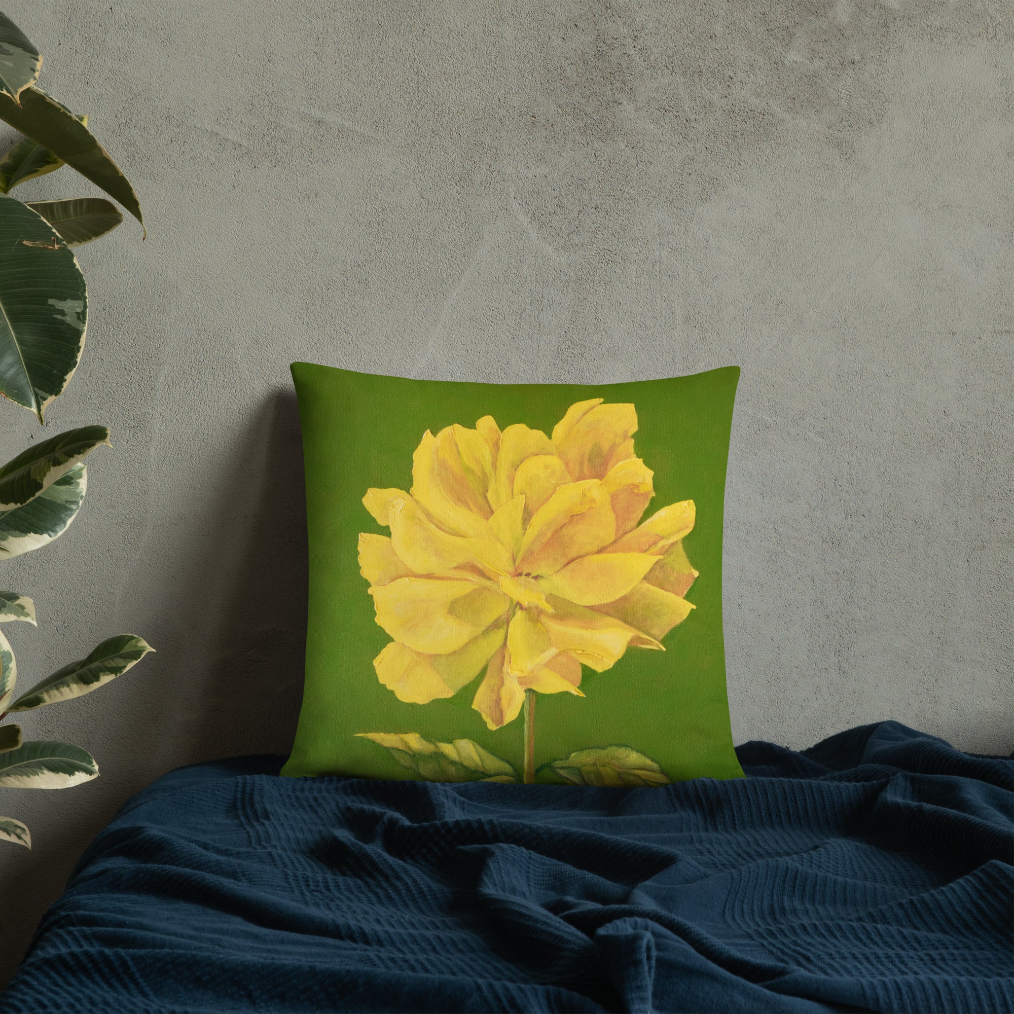 Decorative Pillow - Yellow Rose