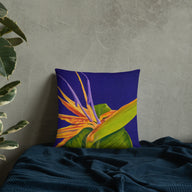 Decorative Pillow - Bird of Paradise on purple