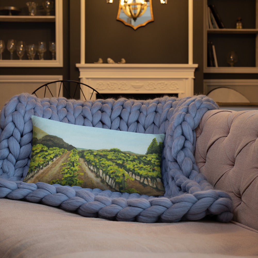 Decorative Pillow - Napa Valley vineyard before the harvest