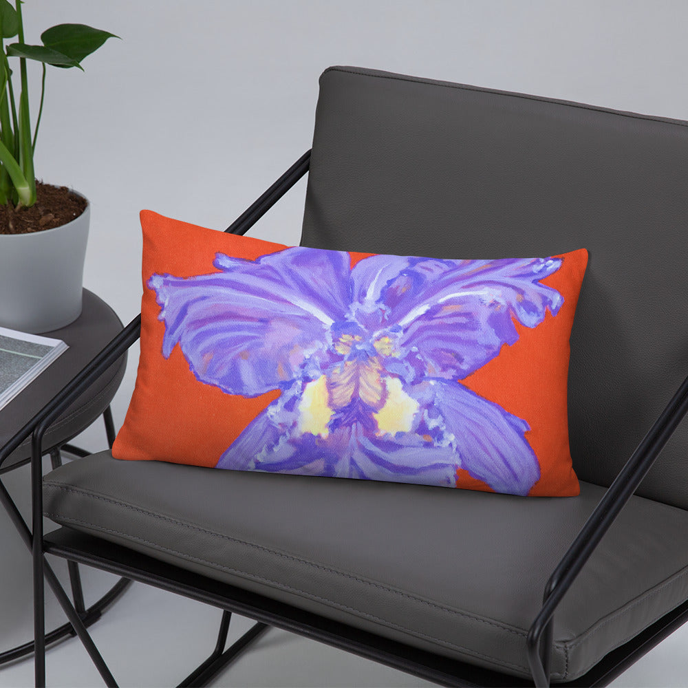 Decorative Pillow - Iris explosion on red