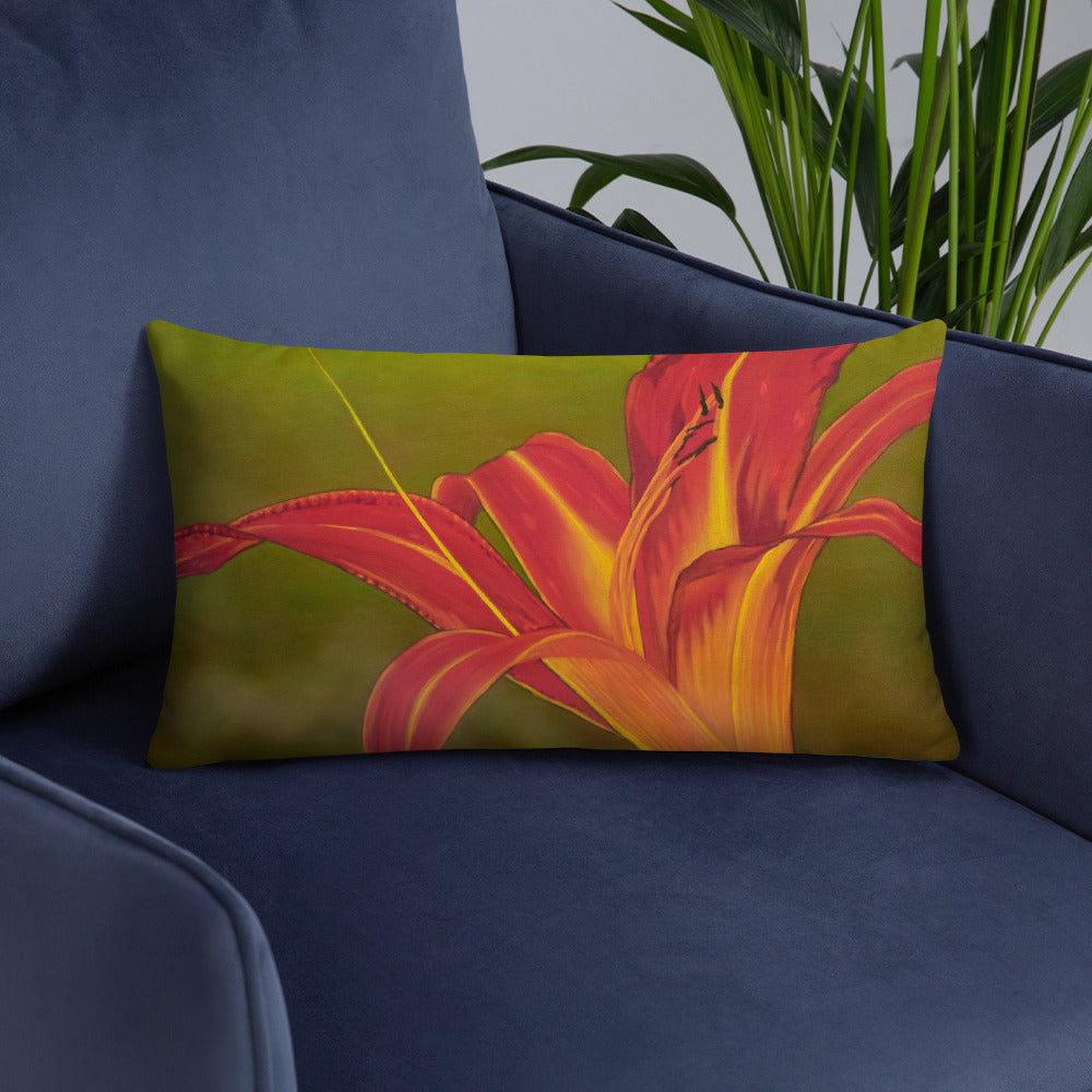 Decorative Pillow - Ruby Spider Daylily