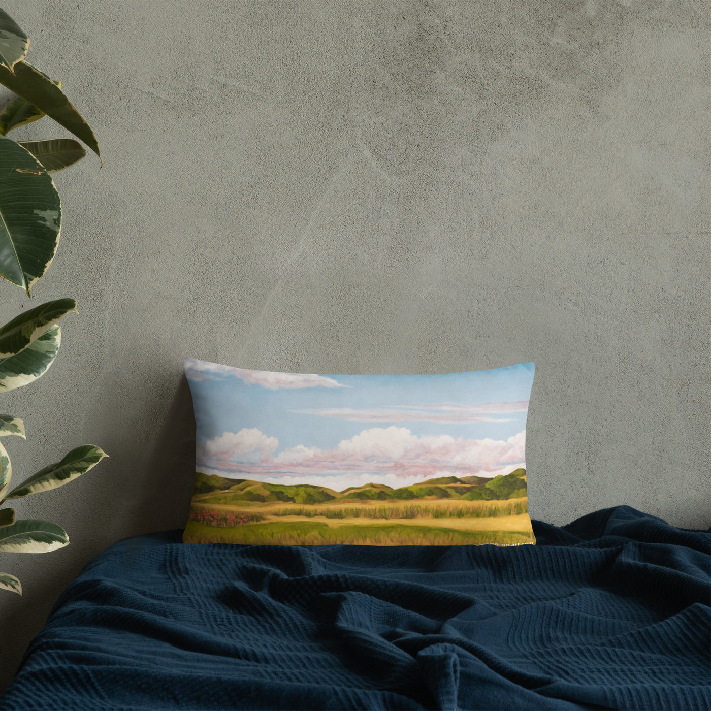 Decorative Pillow - Spring clouds with CA poppies 1