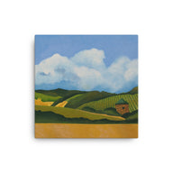 Canvas Art Print - Napa vineyard with stone hut