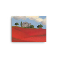 Canvas Art Print - Farm fields with poppies