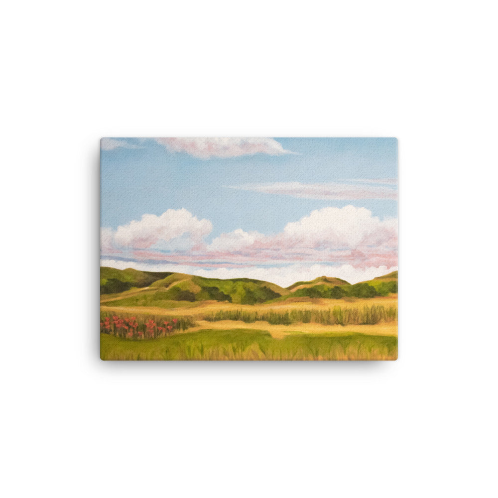 Canvas Art Print - Spring clouds and CA poppies 1