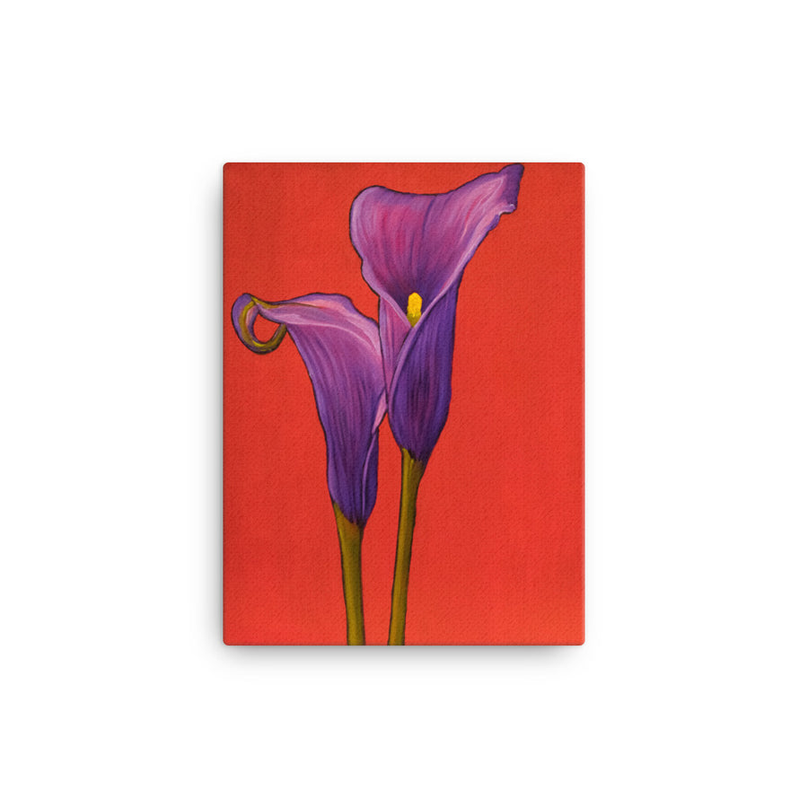 Canvas Art Print - Purple Calla Lilies