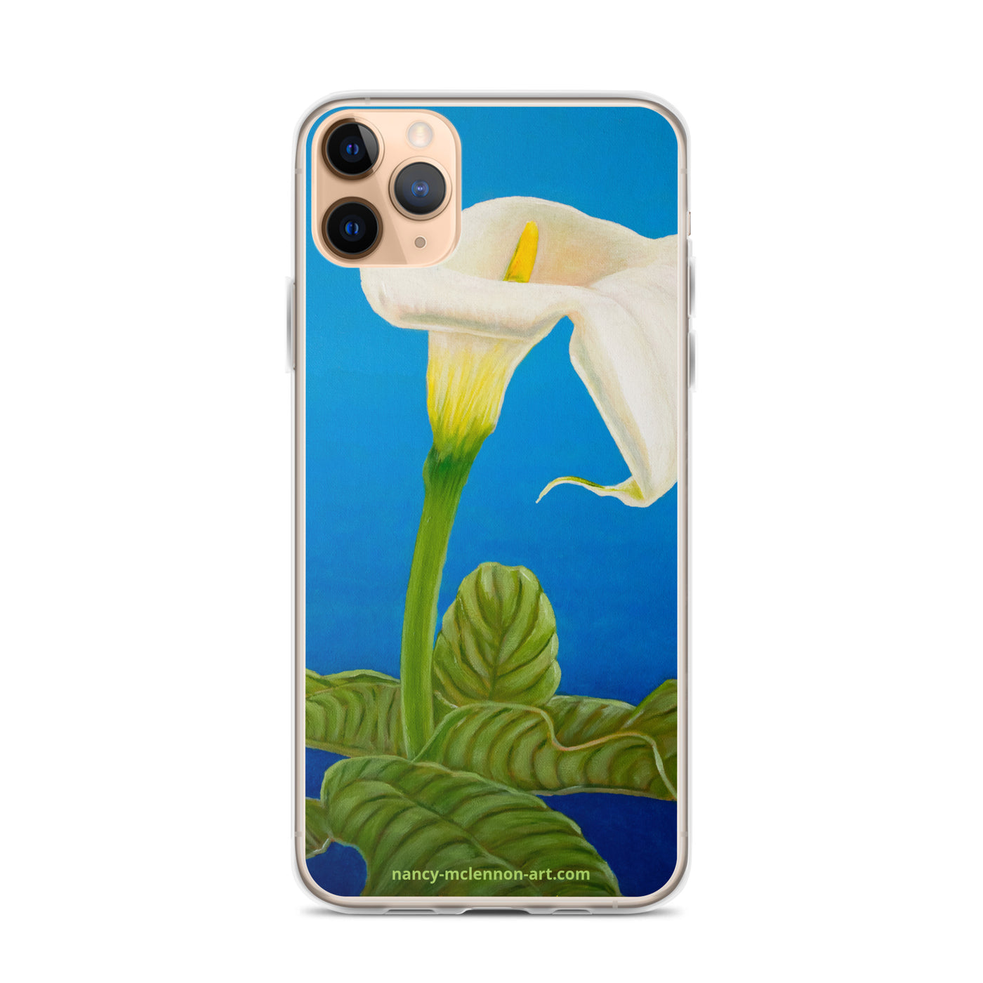 iPhone® Case - White calla on blue