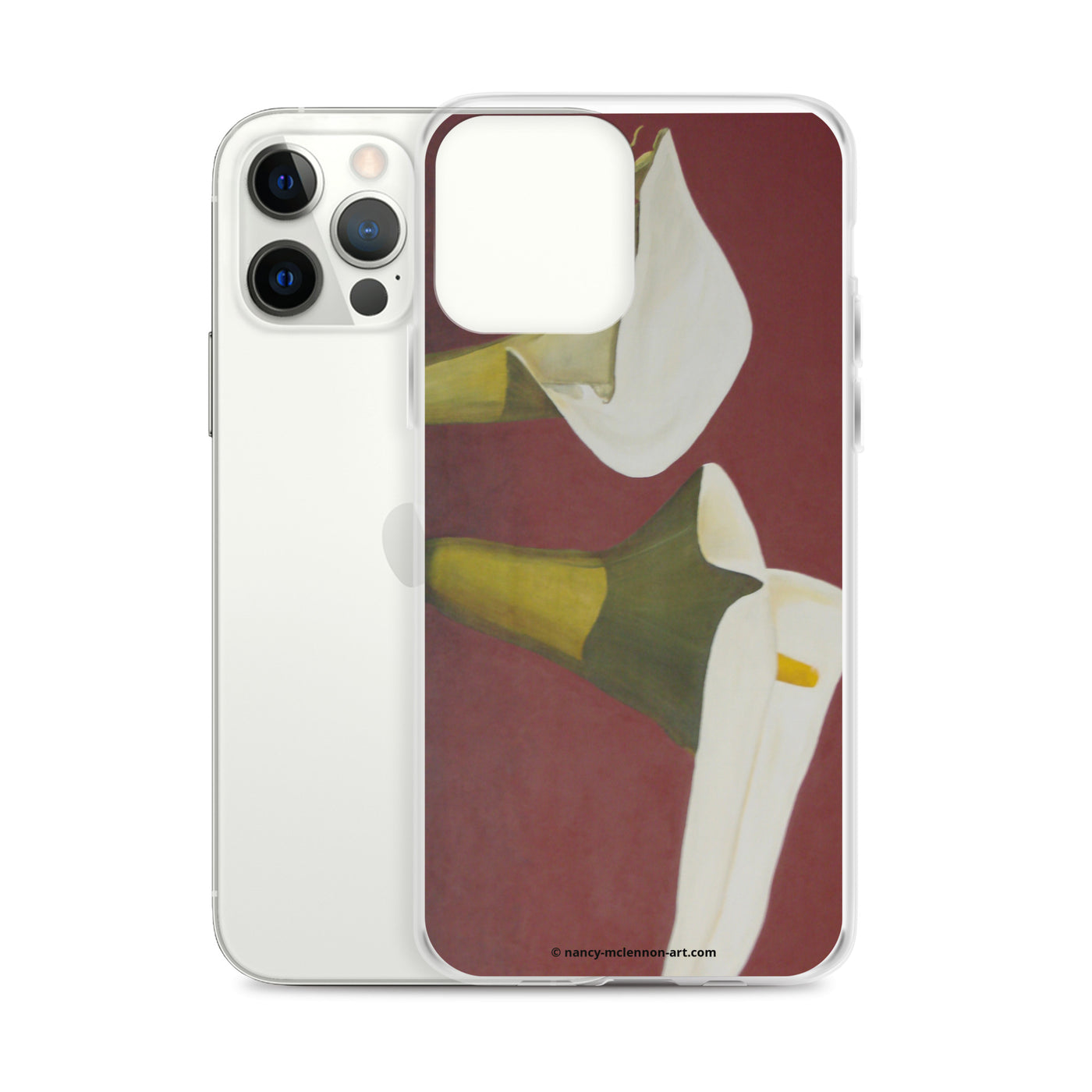 iPhone® Case - White Calla Lilies on red