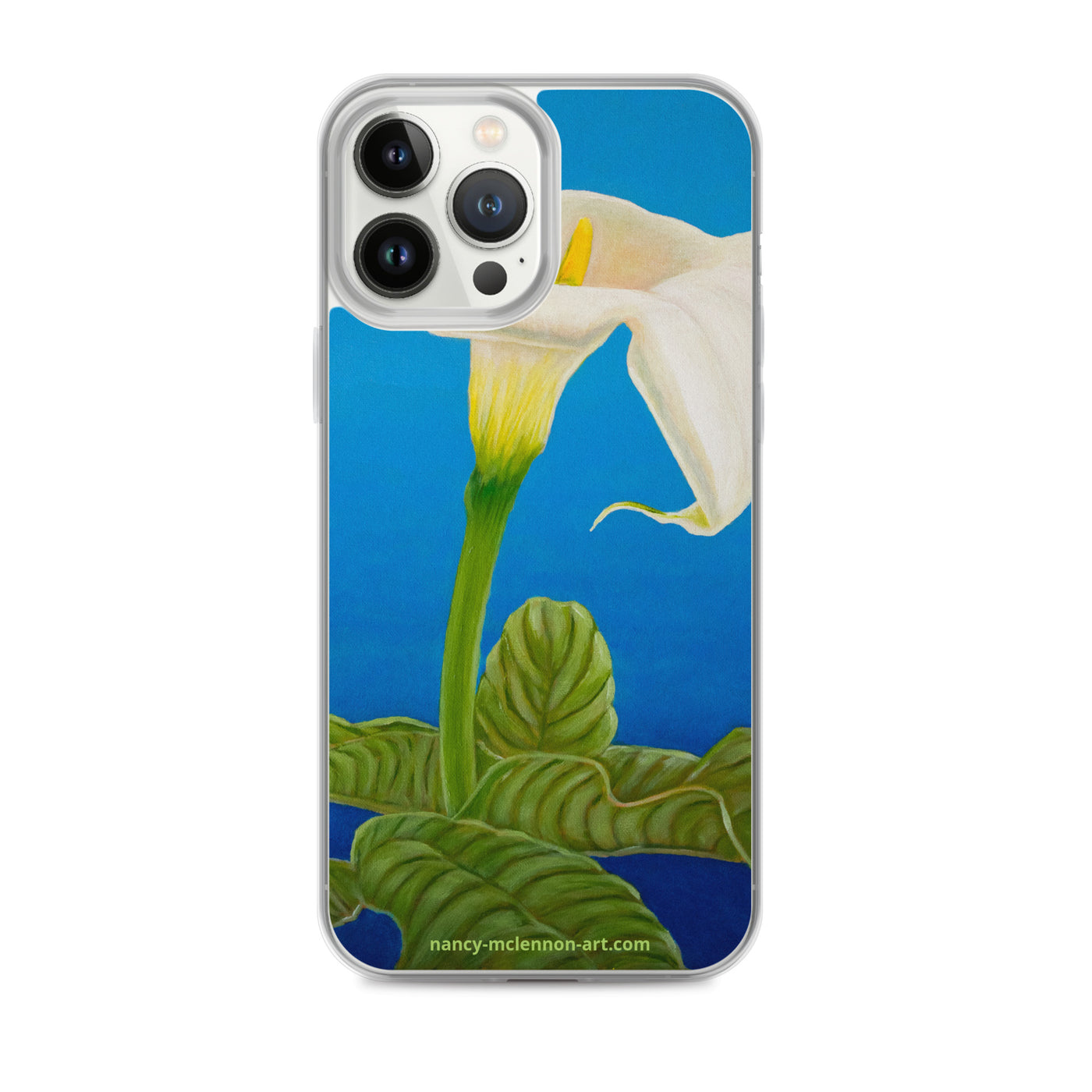 iPhone® Case - White calla on blue