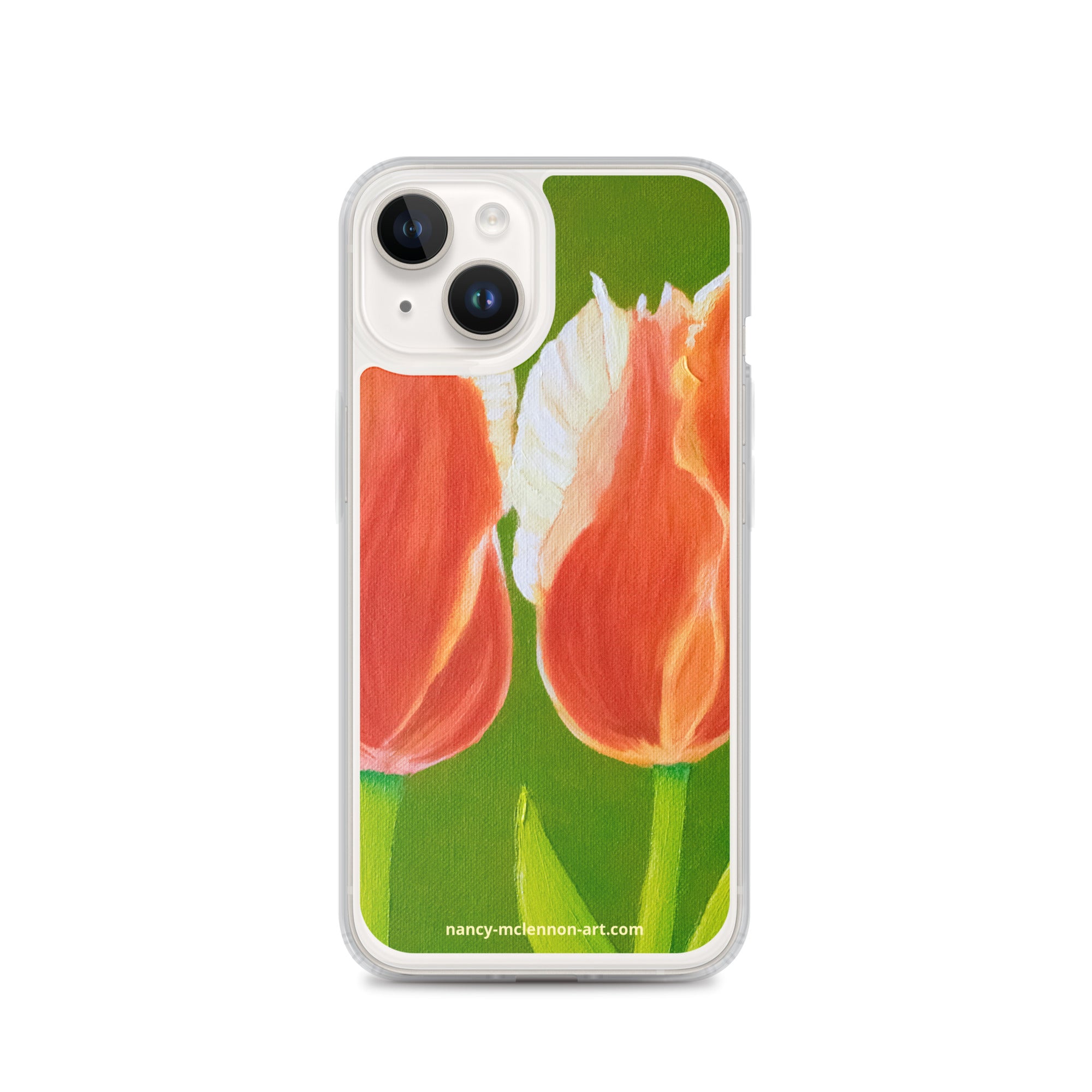 iPhone® Case - Two tulips on green