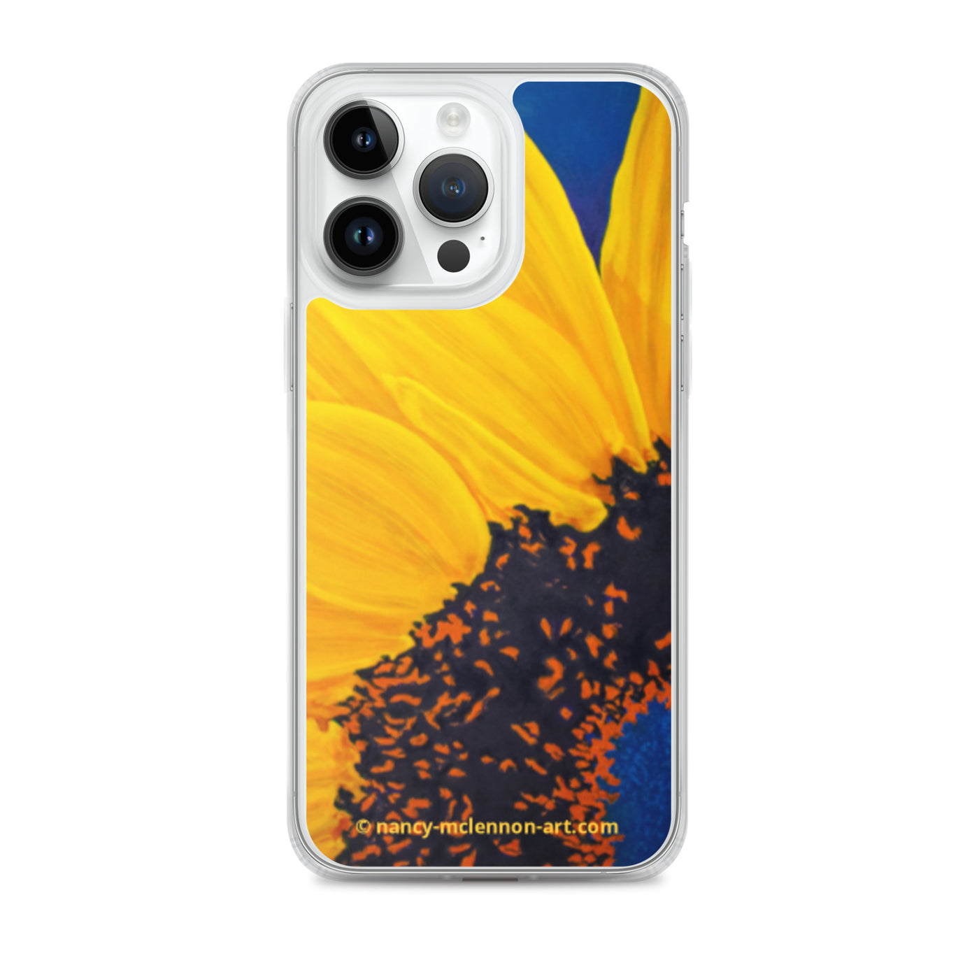 iPhone® Case - Sunflower on blue with blue center