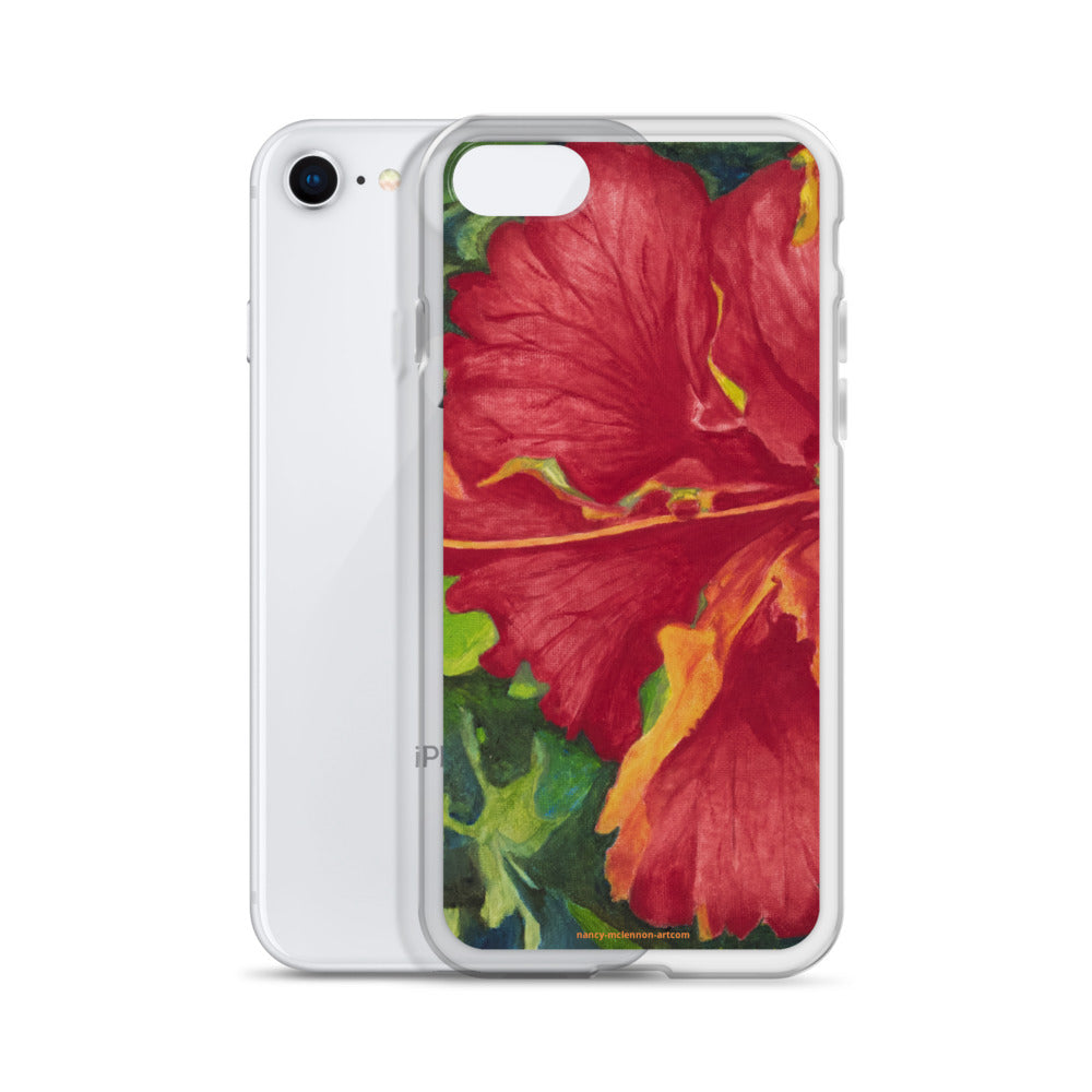 iPhone® Case - Deep Red Hibiscus