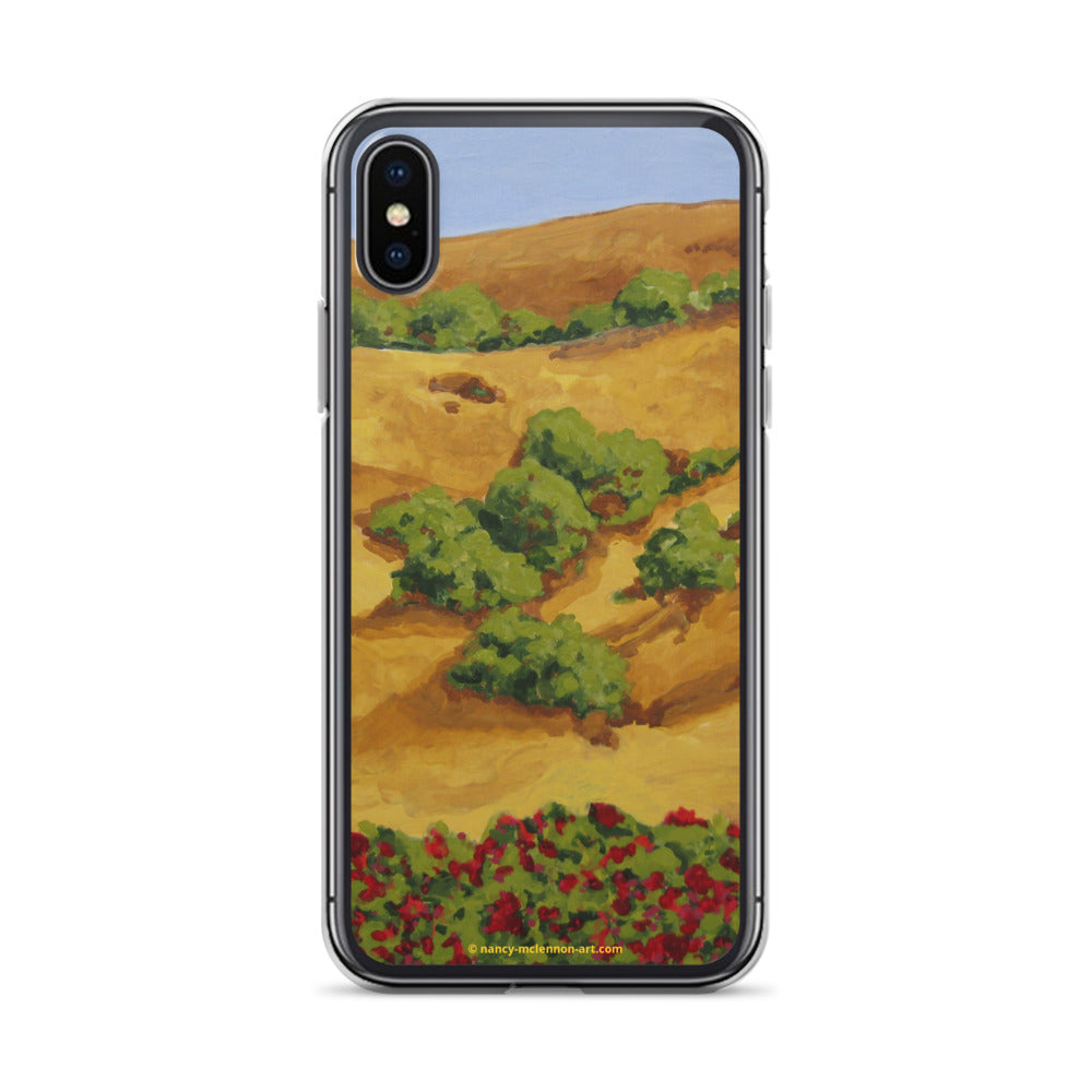iPhone Case - Sonoma CA hills with red roses