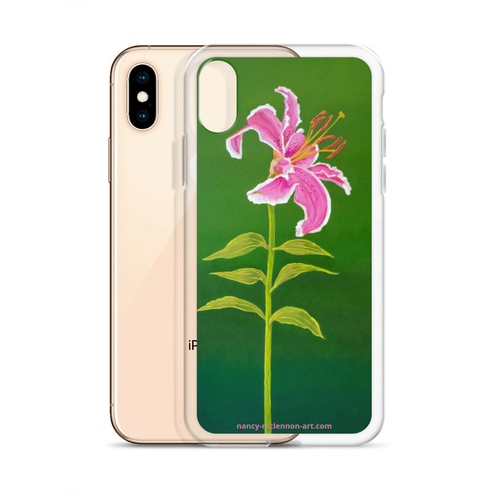 iPhone® Case - Stargazer lily on green