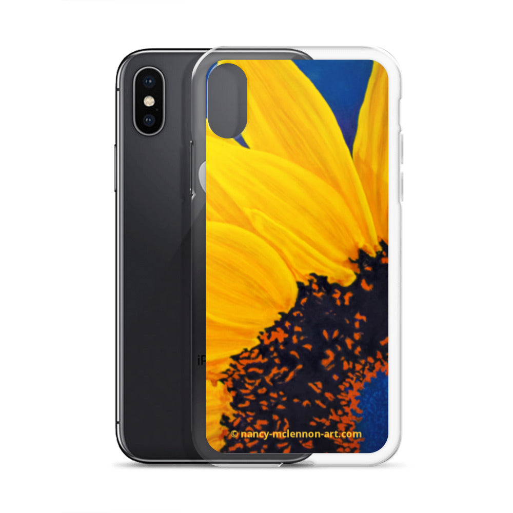 iPhone® Case - Sunflower on blue with blue center