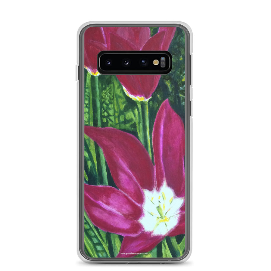 Samsung case - Magenta tulips