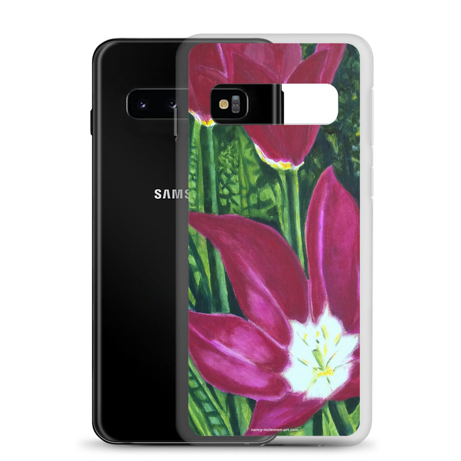 Samsung case - Magenta tulips