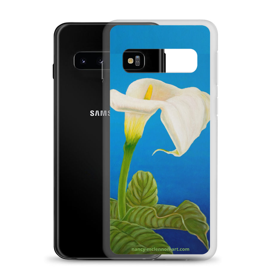 Samsung® Case - White Calla on blue