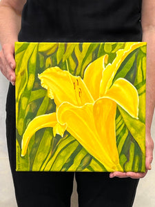 Original - Yellow lily - 12"H x 12"W x 5/8"D