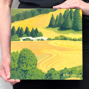 Original - Washington State Farm fields in Summer - 11"H x 11"W x 2-5/8"D