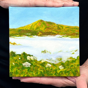 Original - Foggy Mt Tamalpais at sunrise  6"H x 6"W x 1-1/2"D