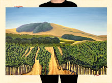 Load image into Gallery viewer, Original - Lush Purple Vineyard in golden hills - 24&quot;H x 36&quot;W x 5/8&quot;D